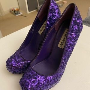 6.5 Steve Madden Purple Sequin Heels